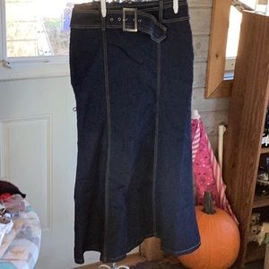 Junior size large long denim skirt